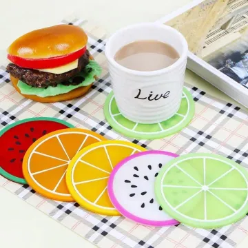 3 pcs Colorful Silicone Fruit Coaster Pad